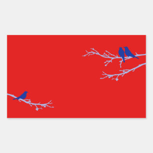 mod birds rectangular sticker