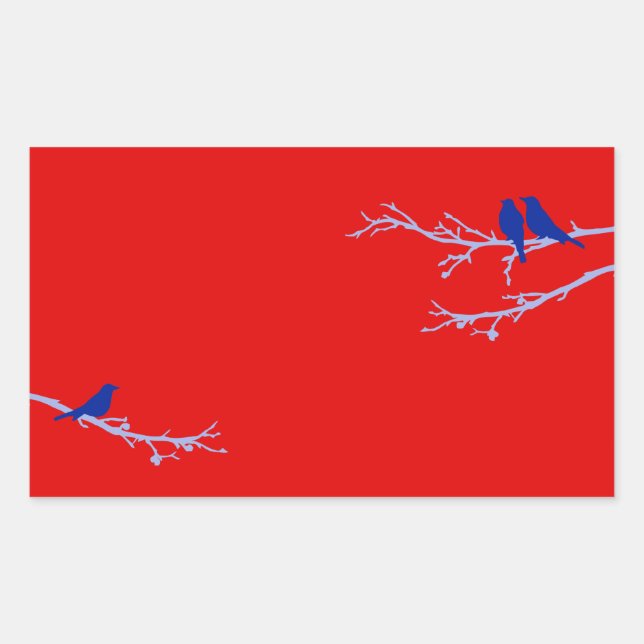 mod birds rectangular sticker (Front)