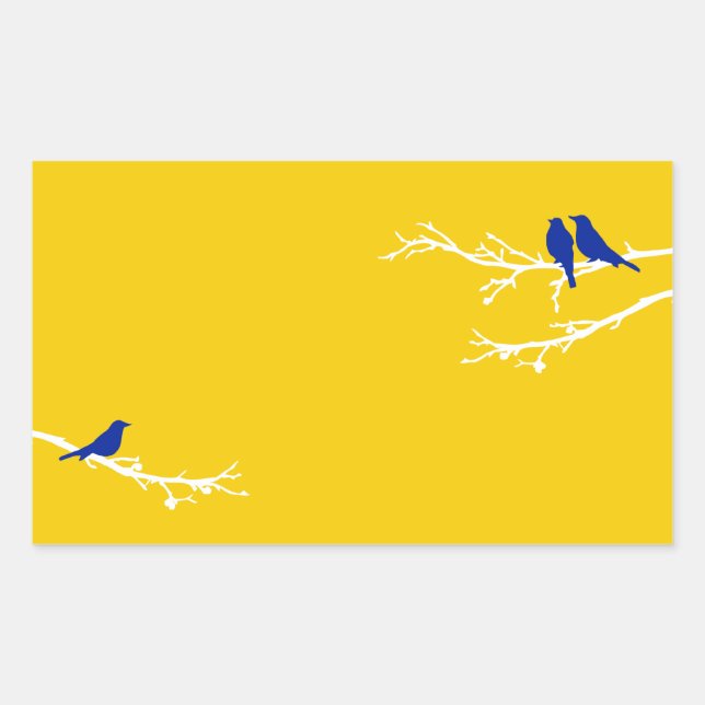 mod birds rectangular sticker (Front)
