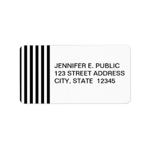 Mod Black and White Stripes Pattern Label