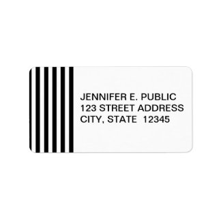Mod Black and White Stripes Pattern Label