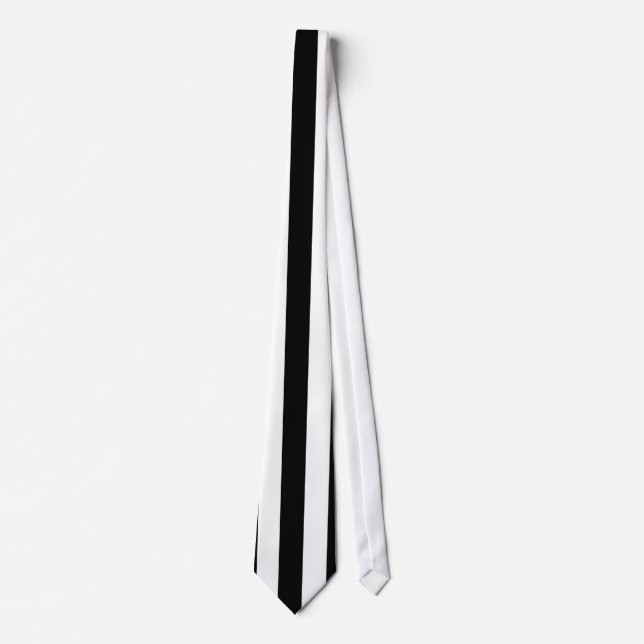 Mod Black and White Stripes Pattern Tie (Front)