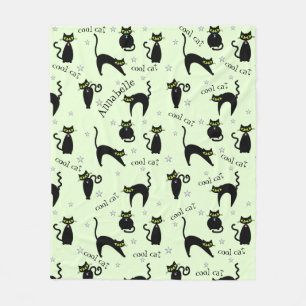 Mod Black Cats Fleece Blanket