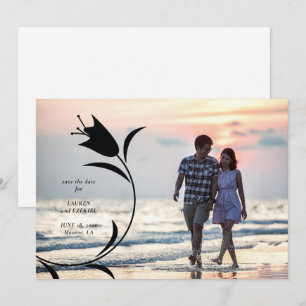 MOD BLACK TULIP WEDDING SAVE THE DATE INVITATION