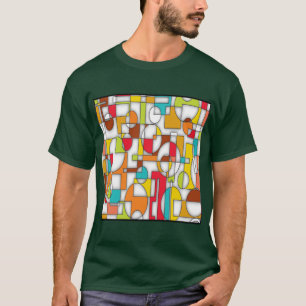  "Mod Blocks" Retro Abstract T-Shirt