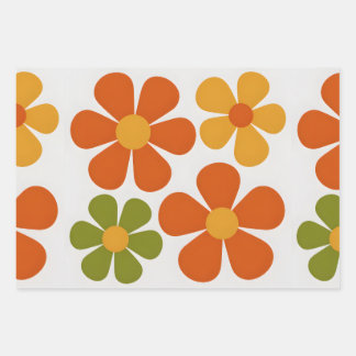Mod Blooms Wrapping Paper Sheet
