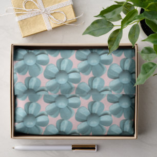 MOD Blue Daisy Flower - Retro 60s Summer Wedding Tissue Paper