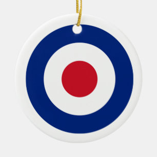 MOD Blue Red and White Ceramic Ornament MOD Gift