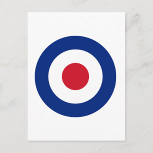 MOD Blue Red and White Post Card   MOD Gifts