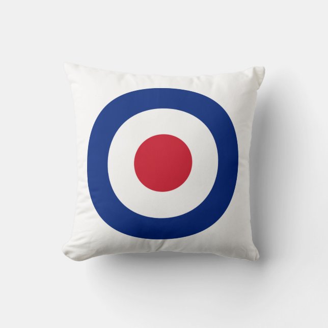 MOD Blue Red and White Throw Pillow | MOD Gifts (Front)