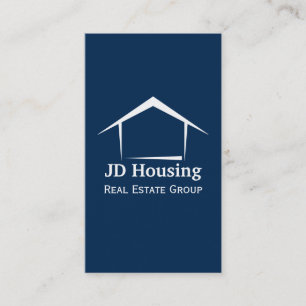 Mod blue white Classy Real estate  businesscards Business Card