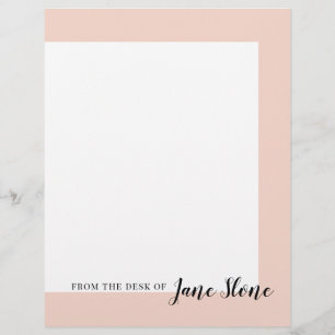 Mod Blush Border Custom Letterhead