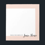 Mod Blush Border Notepad<br><div class="desc">Be the Boss Lady you are with these fun modern note pads! Background colors and fonts are customizable.</div>