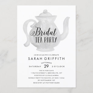 Mod Bridal Shower Tea Party Neutral Invitation