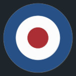 Mod Bullseye Archery Target Classic Round Sticker<br><div class="desc">Mod Bullseye Archery Target in Red White and Blue</div>