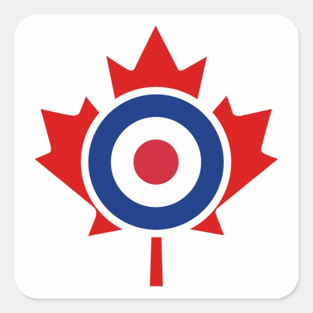 Mod Canada Curling Hockey Target Roundel Square Sticker (Front)