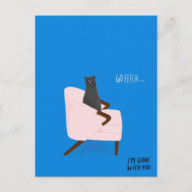 Mod Cats - Go Fetch Postcard (Front)