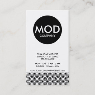 mod centre company business card