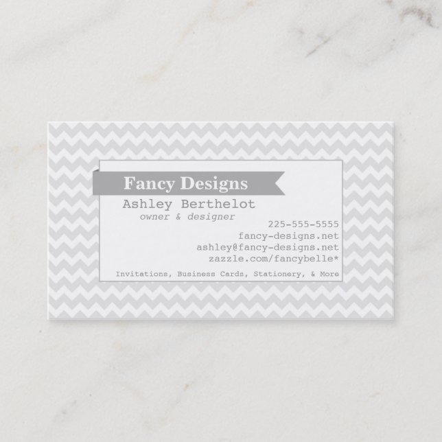 Mod Chevron Stripes Business Card (Front)