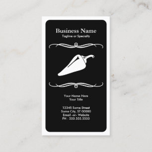 mod chilli pepper : black and white business card