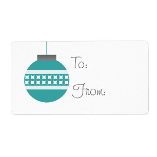 Mod Christmas Ornament Holiday Gift Tags, Teal