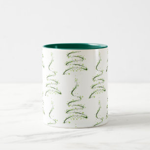 *MOD CHRISTMAS TREE* CHRISTMAS Two-Tone COFFEE MUG