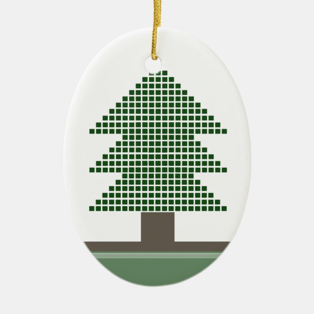 Mod Christmas Tree Oval Ornament (Front)
