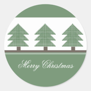 Mod Christmas Trees Holiday Stickers