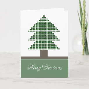 Mod Christmas Trees Vertical Greeting Card