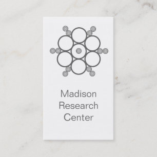 Mod Circles Business Card, Grey Card