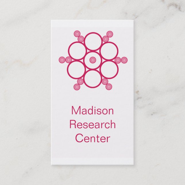 Mod Circles Business Card, Magenta Card (Front)
