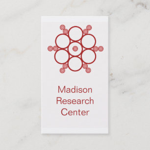 Mod Circles Business Card, Red Card