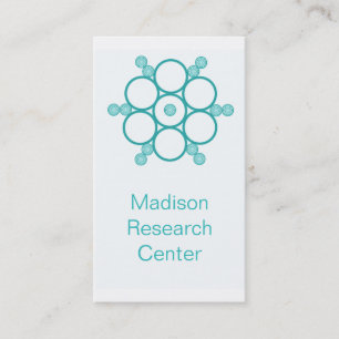 Mod Circles Business Card, Turquoise Card