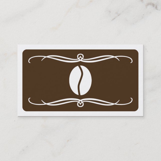 mod coffee bean (colour customisable) business card (Front)