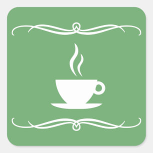 mod coffee square sticker
