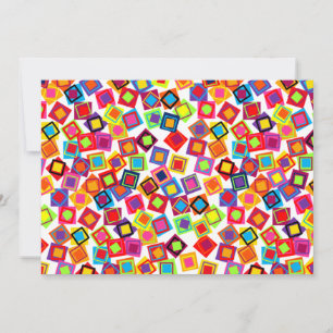 Mod Colourful Squares Invitation