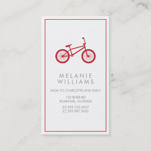 Mod Cranberry Red Bicycle Calling Card