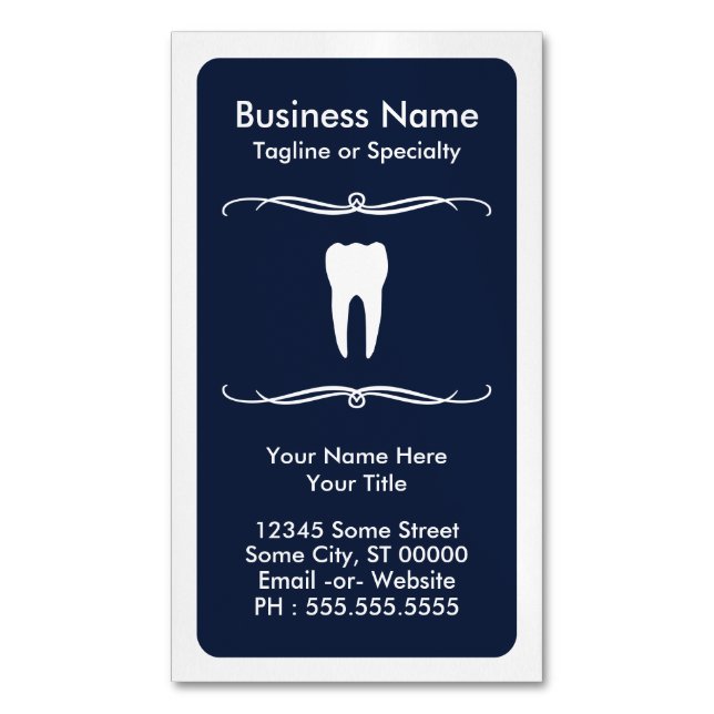 Mod Dentist Magnetic Business Card (Front Vertical)