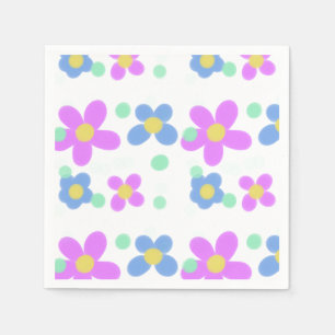 Mod Dots Floral Print Napkin