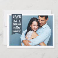 Mod Double Frame Photo Save the Date Announcement