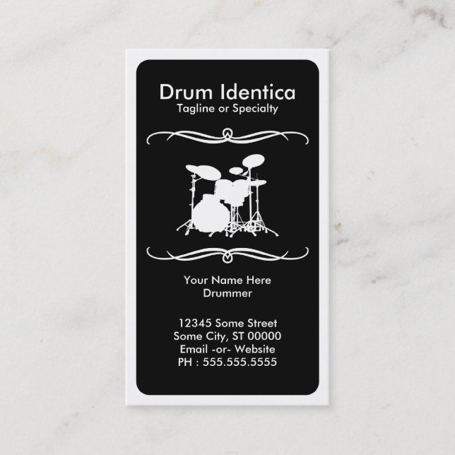 mod drums business card (Front)