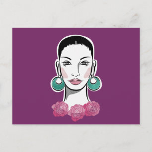 Mod Fleur 1960s Woman Postcard