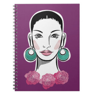 Mod Fleur 1960s Woman Spiral Notebook