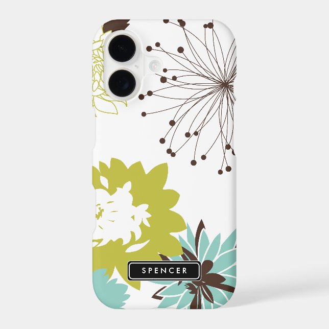 Mod Floral Pattern Personalised iPhone 7 Case (Back)
