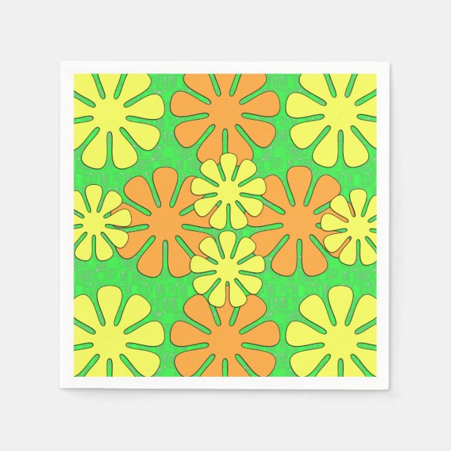 Mod Flower Design Napkin (Front)