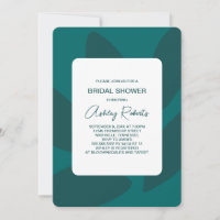 Mod Flower Petals Botanical Teal Bridal Shower