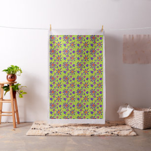 Mod Flowers on Peridot Large Repeat Fabric
