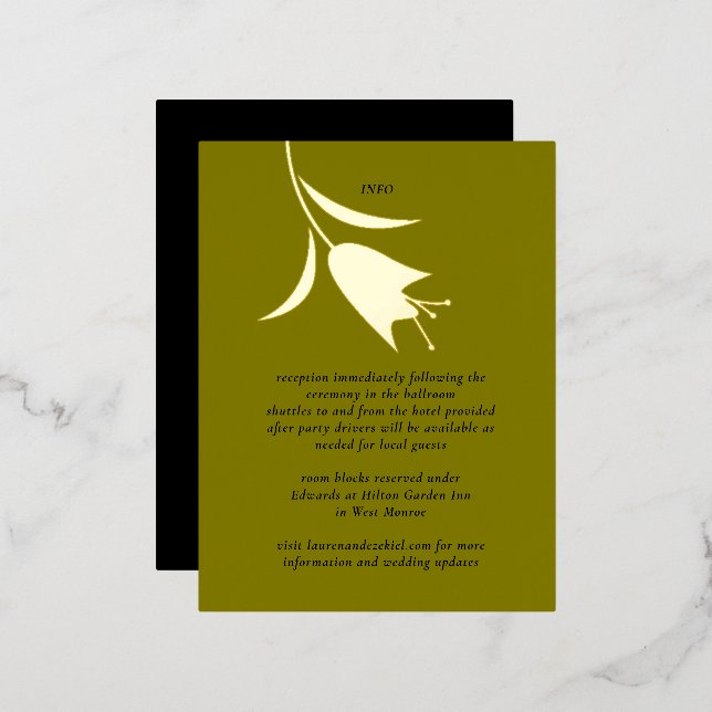 MOD FOIL TULIP WEDDING ENCLOSURE CARD (Front/Back)