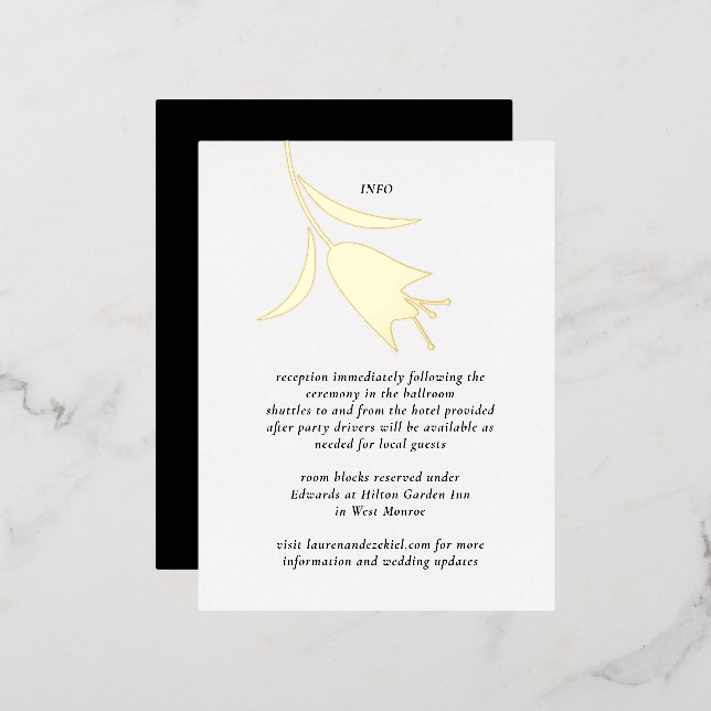 MOD FOIL TULIP WEDDING ENCLOSURE CARD (Front/Back)