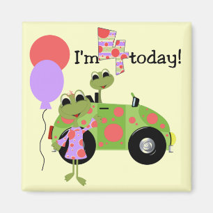 Mod Frogs 4th Birthday Tshirts and Gifts Magnet